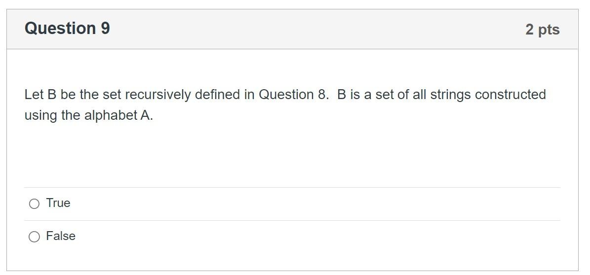 Typing ans needed Question 9 2 pts Let B be the