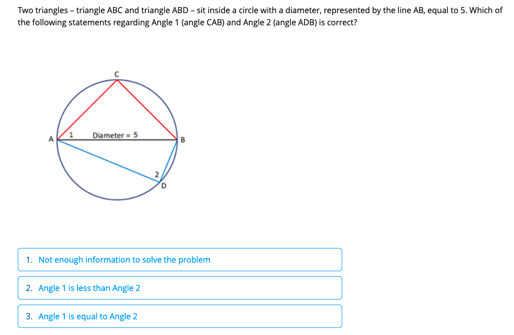 Two triangles - triangle ABC and triangle ABD -
