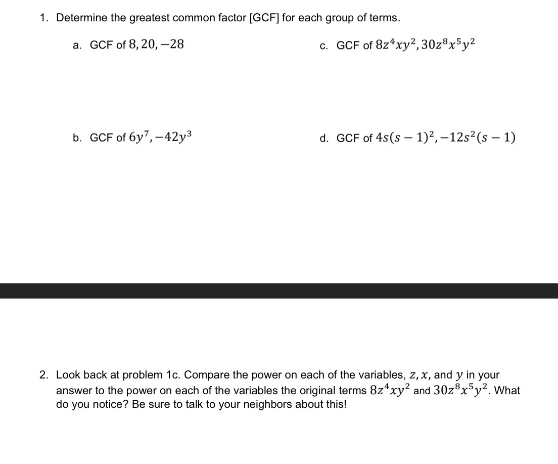 Just answer question 2 1. Determine the greatest