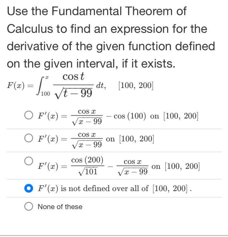 Use the Fundamental Theorem of Calculus to find