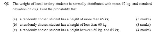 Q8 The weight of local tertiary students is