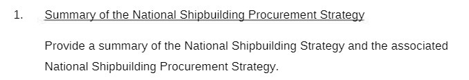 1. Summary of the National Shipbuilding