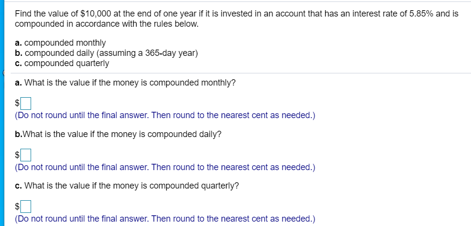 Find the value of $ 10,000 at the end of one year
