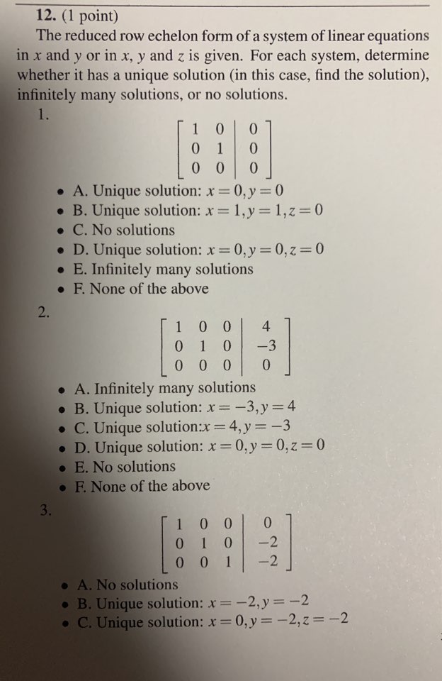 I Need Help with my Algebra Question 12. (1
