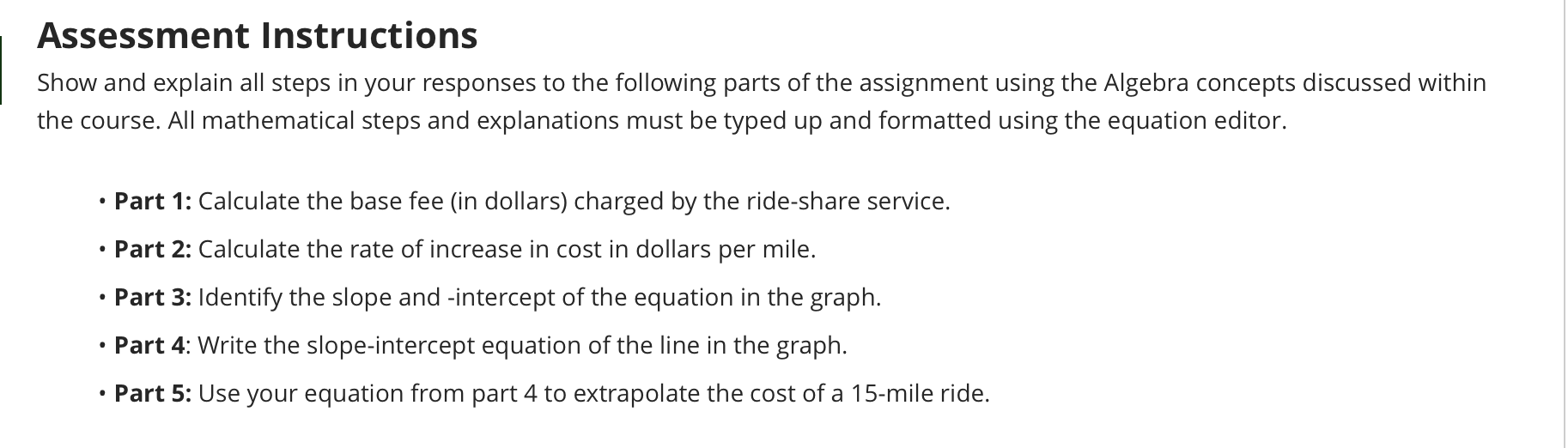 Scenario The graph below is provided by a