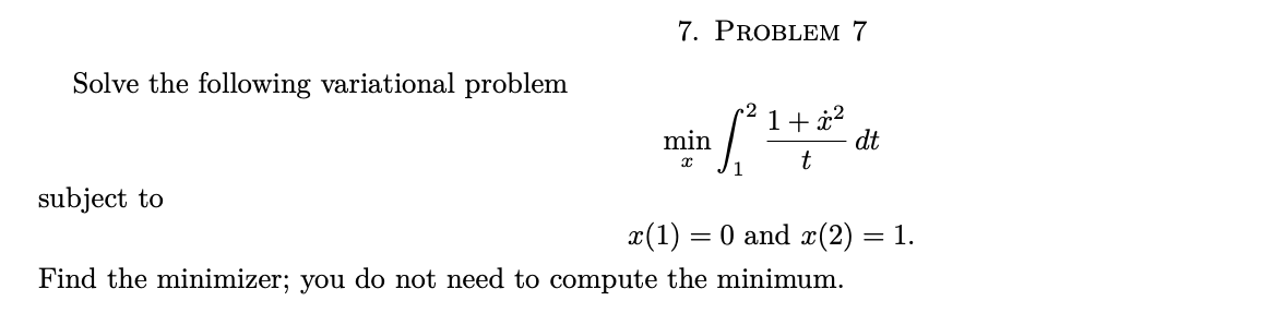 please help 7. PROBLEM 7 Solve the following
