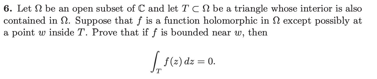 6. Let Q be an Open subset of C and let T C Q be