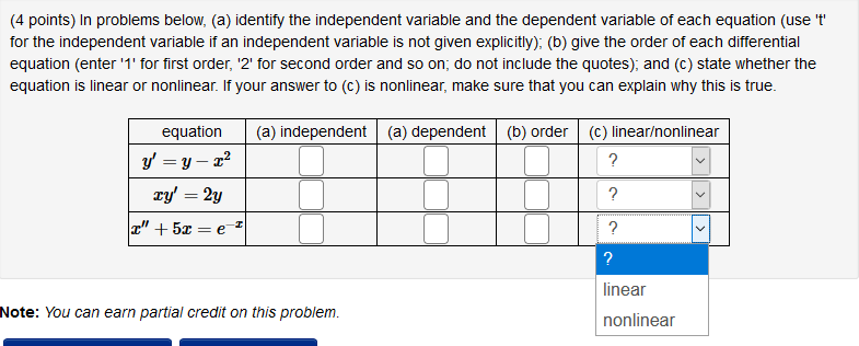 Thank you!! (4 points) In problems below, (a)