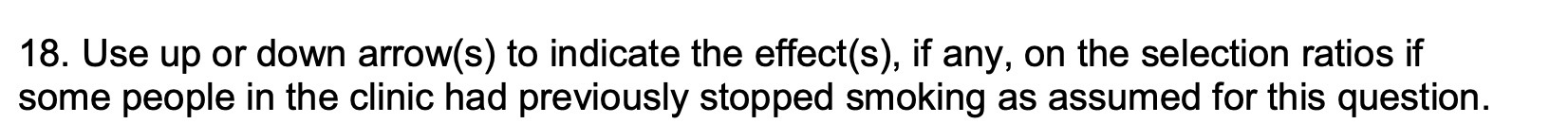 18. Use up or down arrow(s) to indicate the