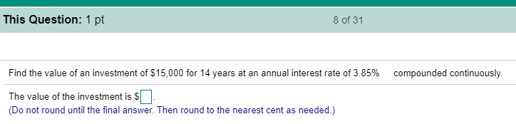 Find the value of an P8 This Question: 1 pt 8 of