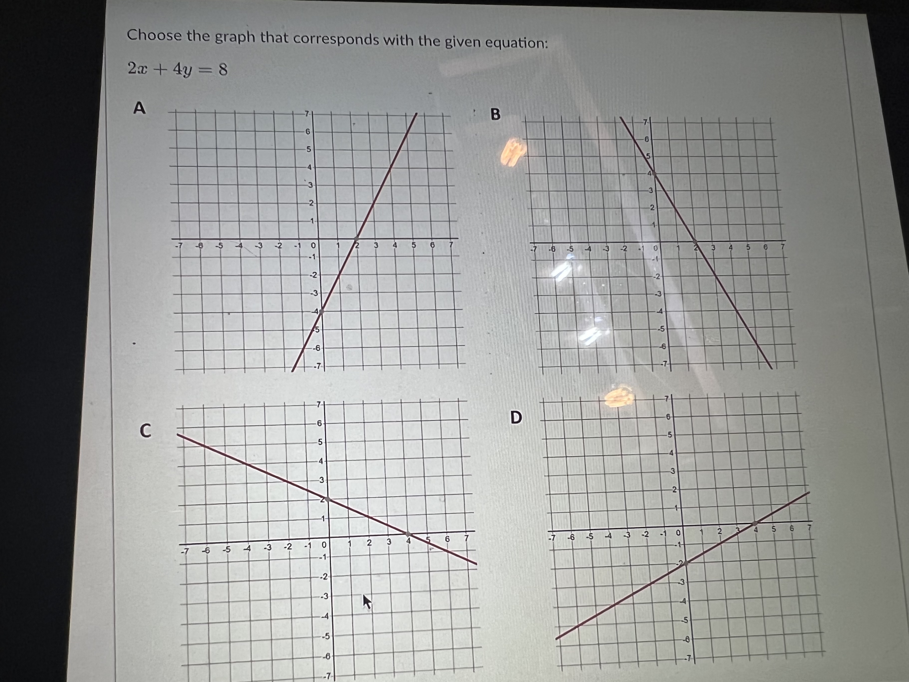 \fWhich of the following points lies on and is a