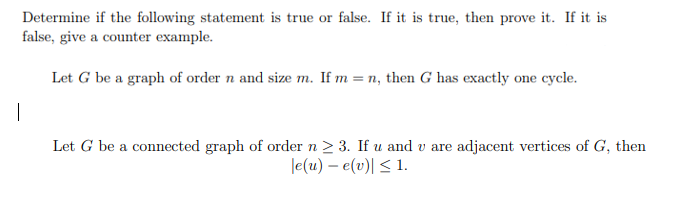 Determine if the following statement is true or