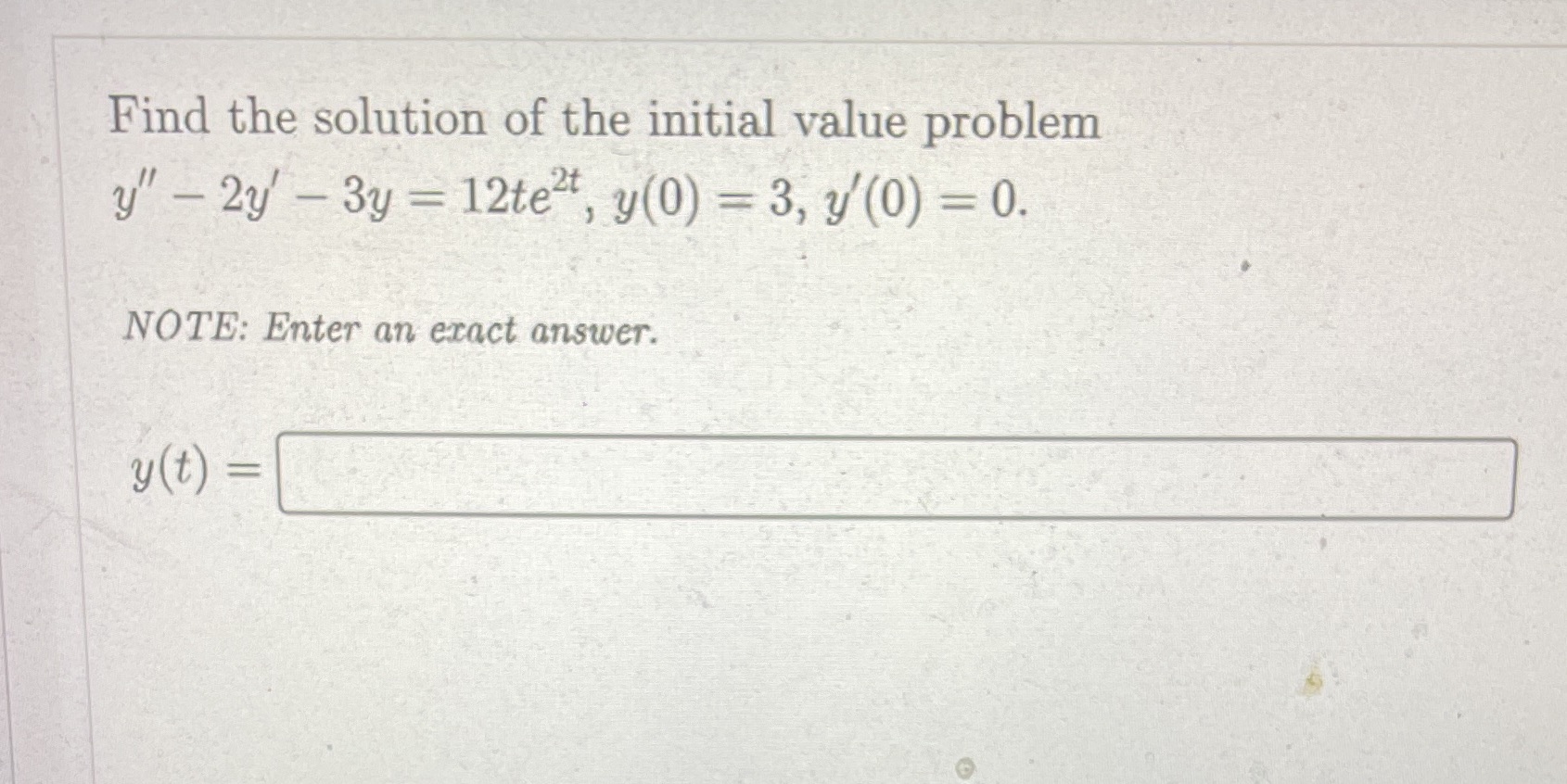 Please be clear Find the solution of the initial