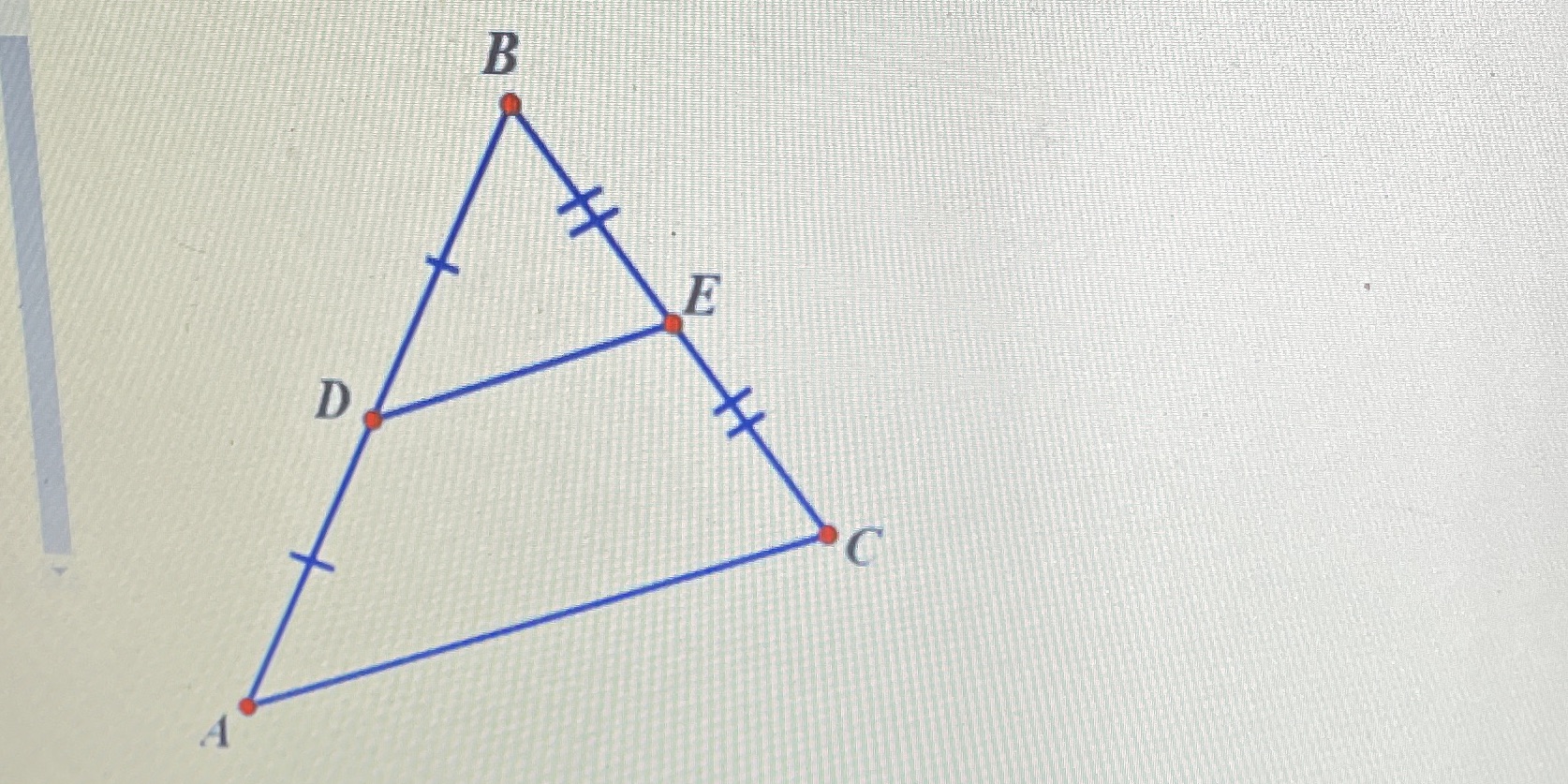 What is the relationship between DE and AC? There