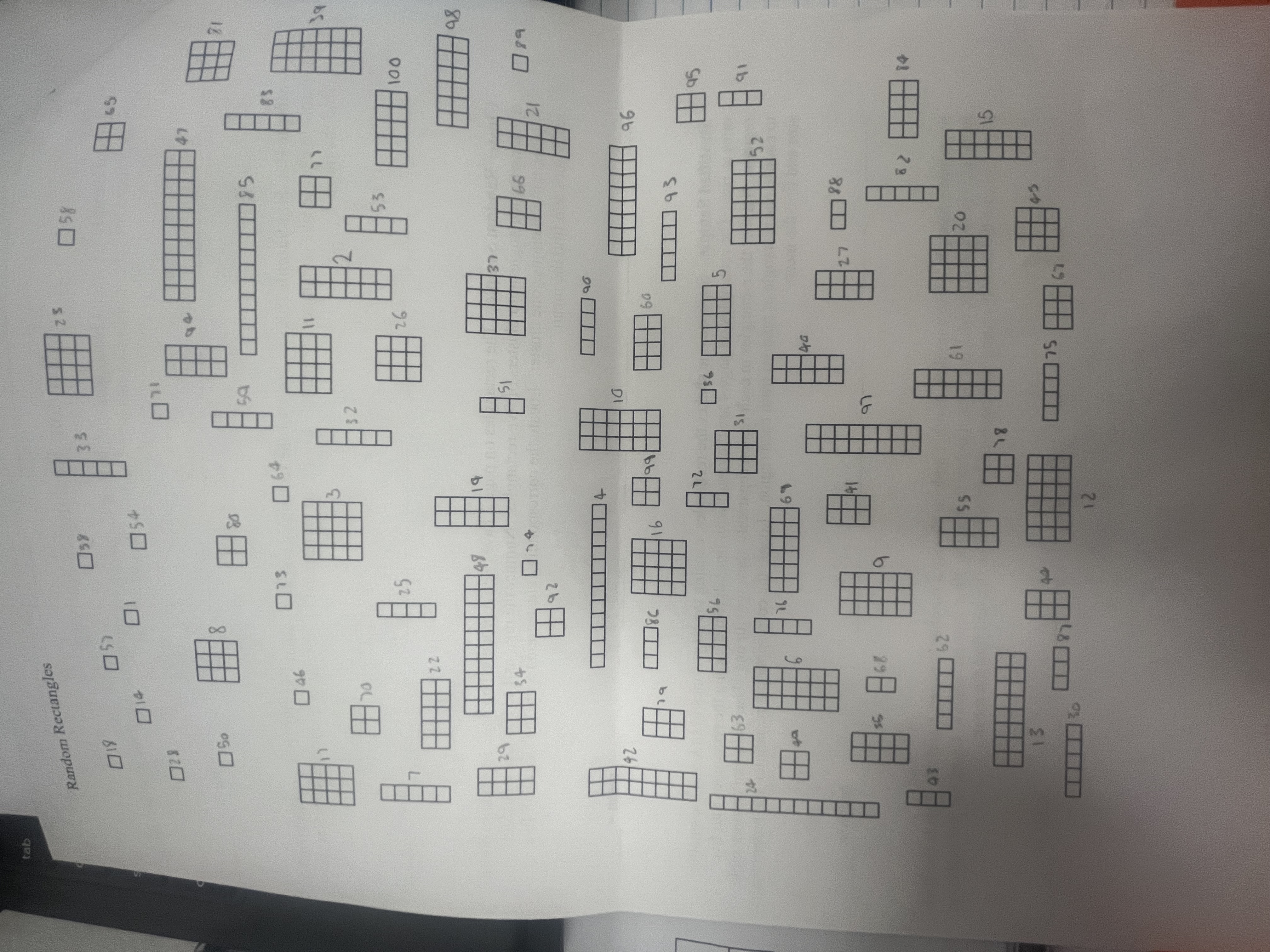 Statistics Random Rectangles Activity Judgment