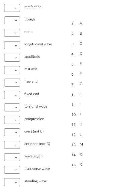 Match the lettered components with their correct