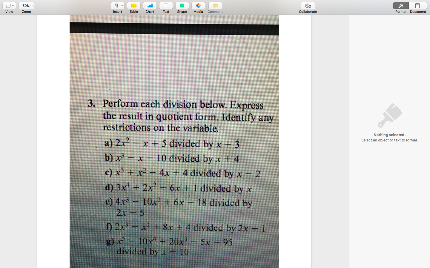Answer the questions below. This is grade 12