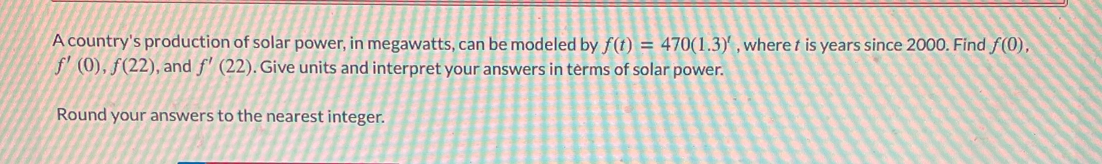 A country's production of solar power, in