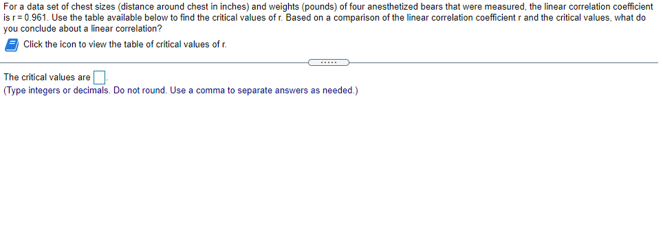 For a data set of chest sizes (distance around