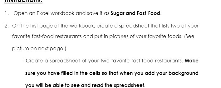 1. Open an Excel workbook and save it as Sugar