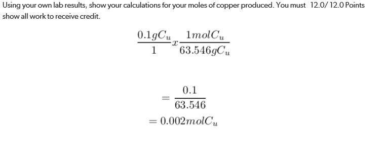 Using your own lab results, show your