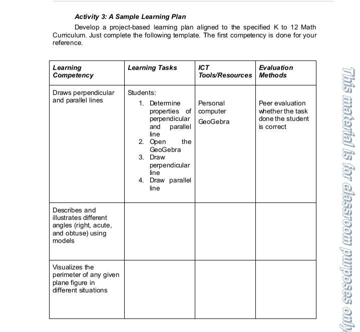 Accomplish this for me please Activity 3: A