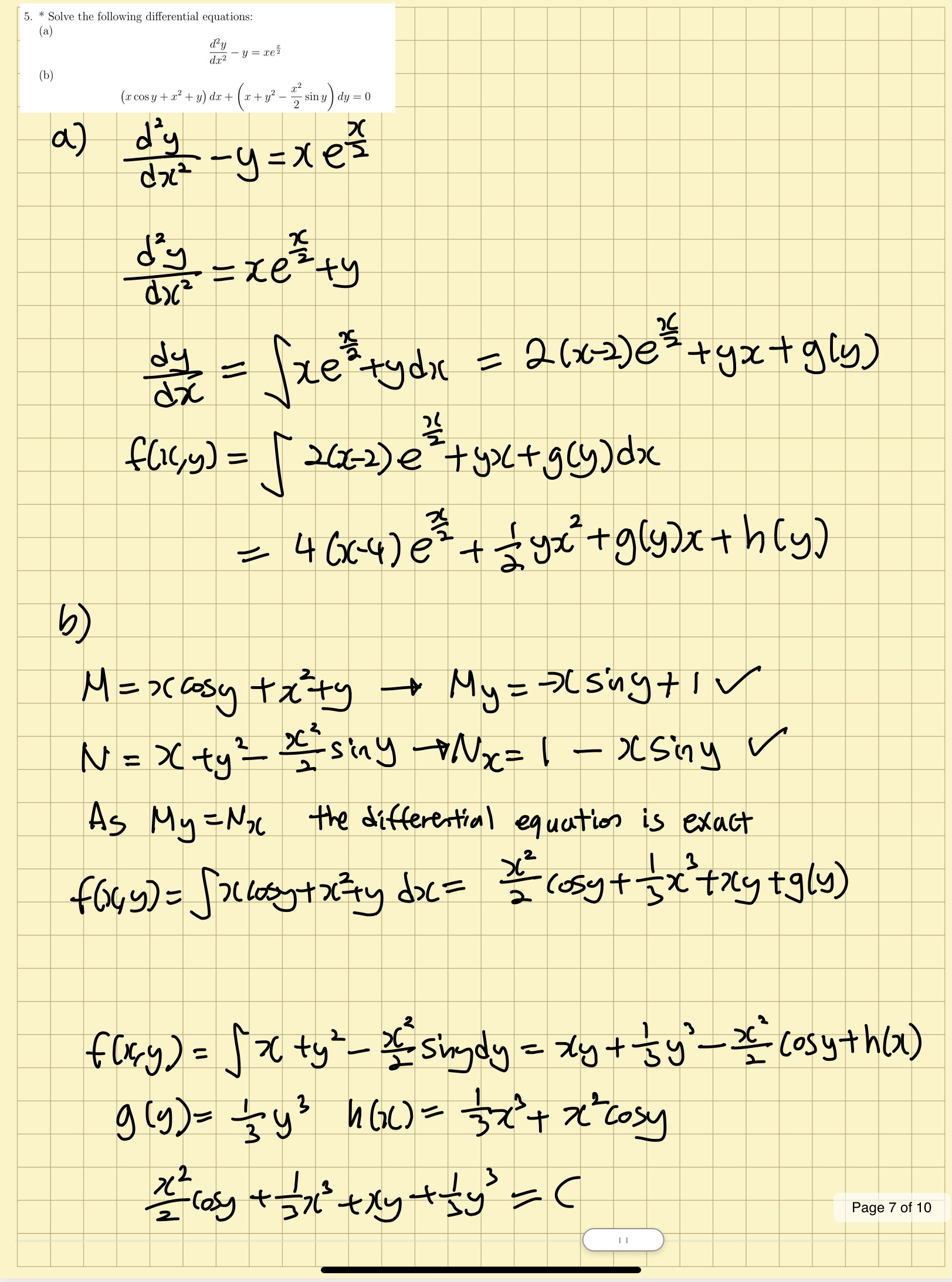 I tried to solve 5 a) in two different methods I