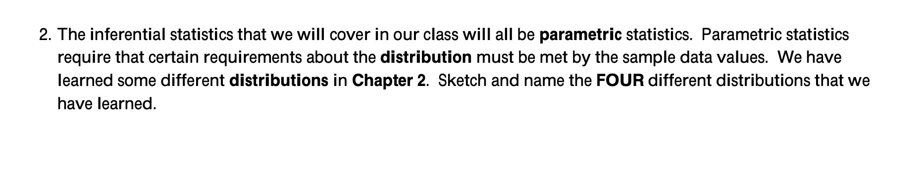 2. The inferential statistics that we will cover