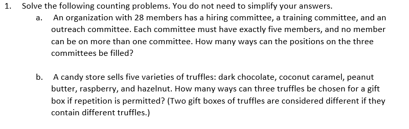 Can I please receive help with problem 1 a & b?
