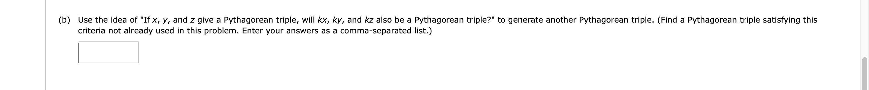 Use the idea of "If x , y , and z give a