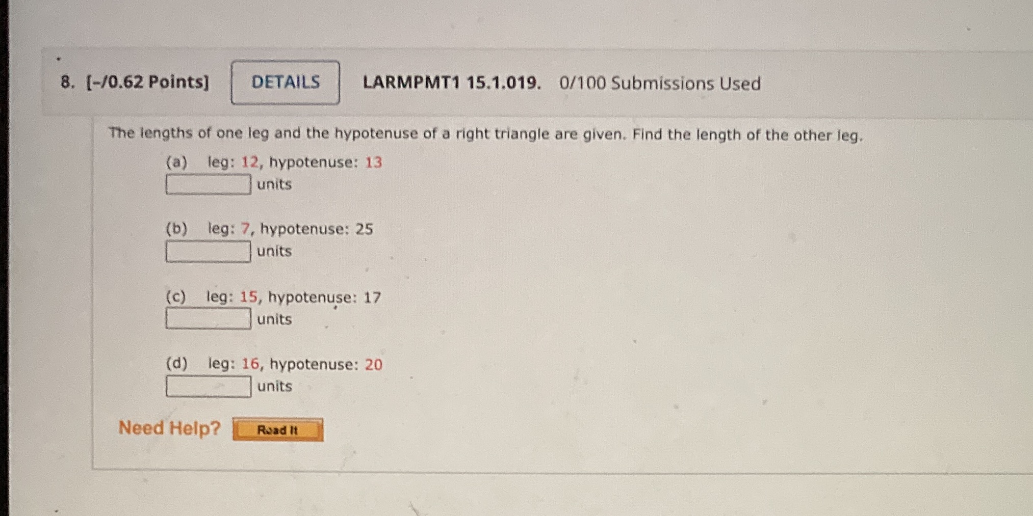 8. [-/0.62 Points] DETAILS LARMPMT1 15.1.019.