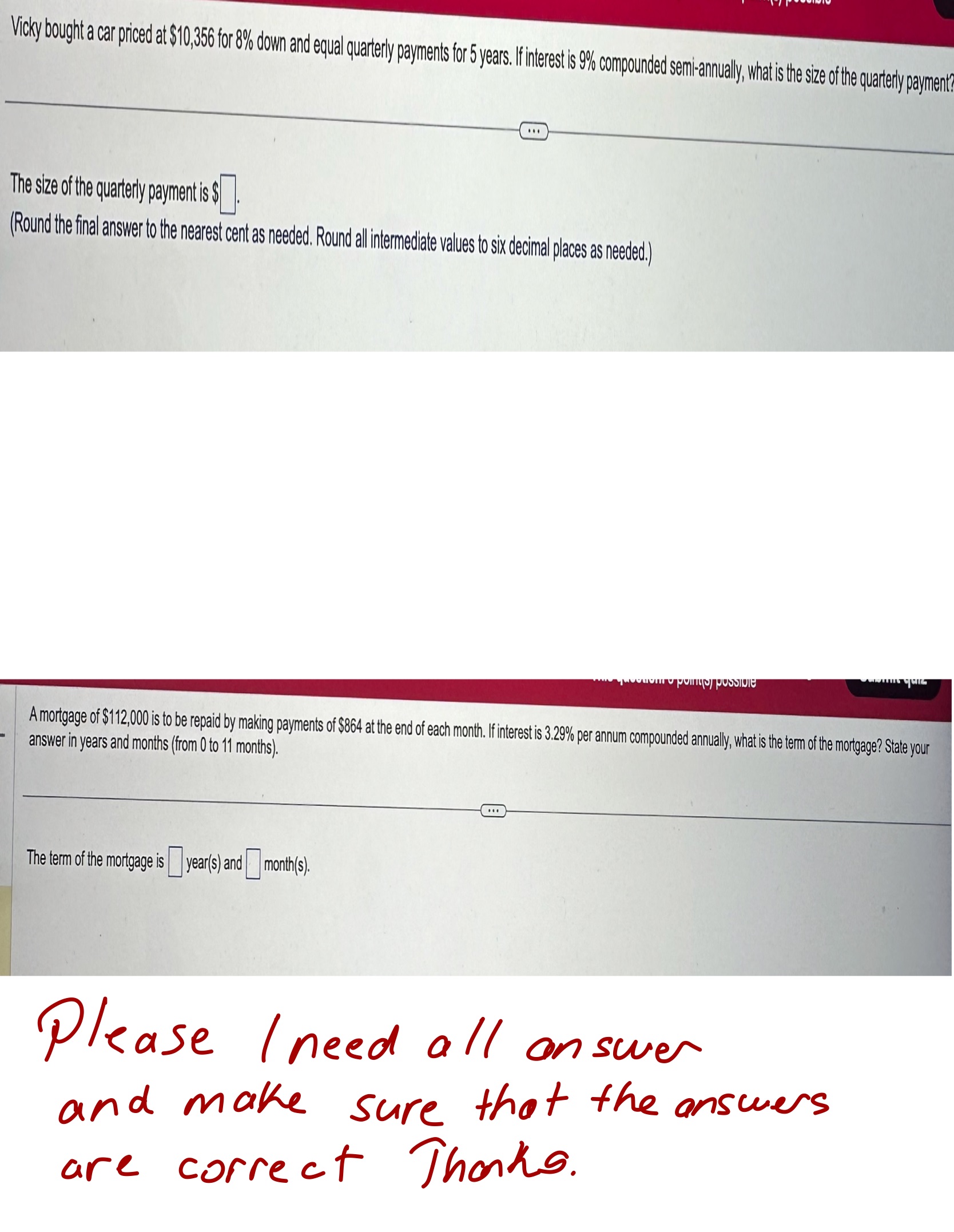 I need all question and be correct pls!? Vicky