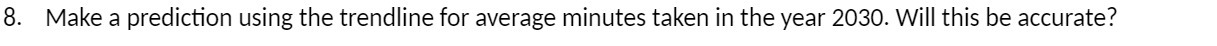 8. Make a prediction using the trendline for