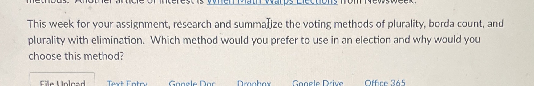 IS This week for your assignment, research and