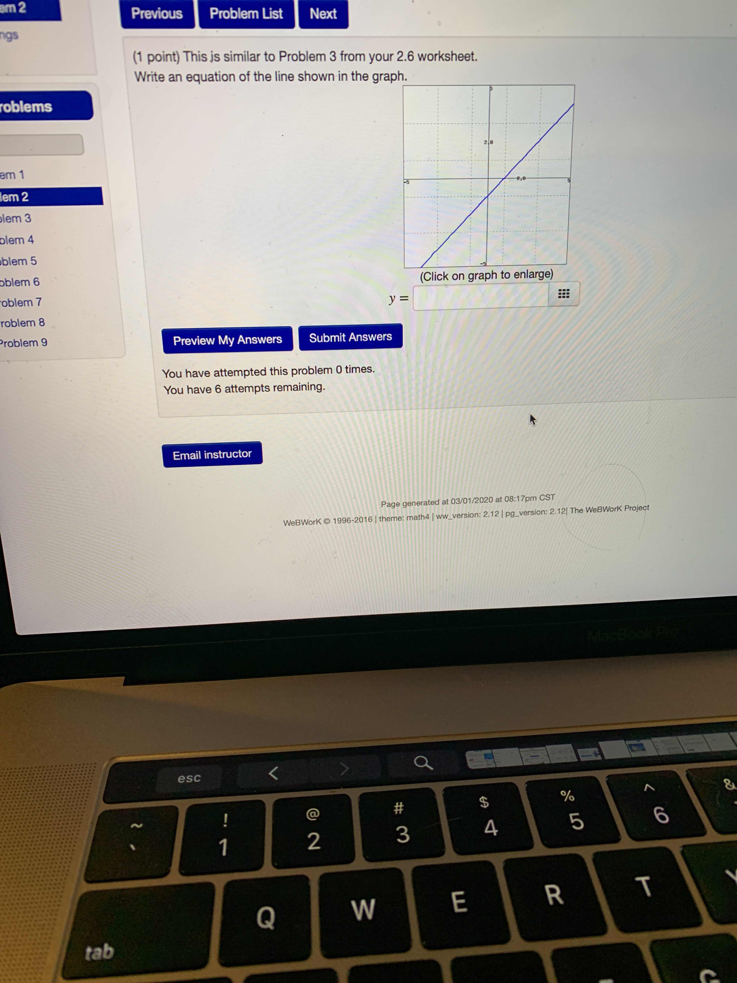 am 2 Previous Problem List ngs Next (1 point)