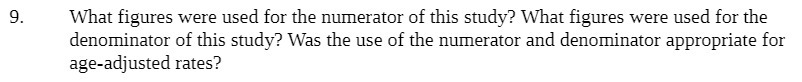 9. What figures were used for the numerator of