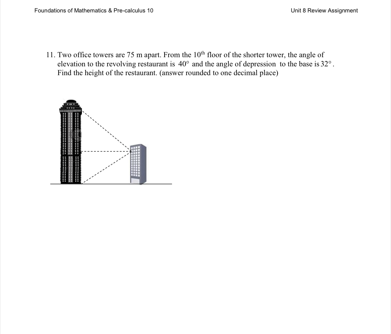 Foundations of Mathematics & Pre-calculus 10 Unit