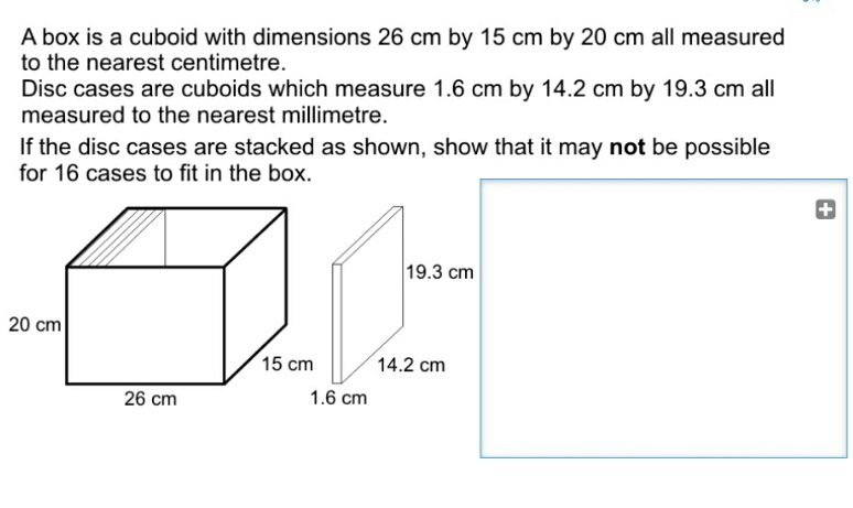 Maths, Upper and Lower Bound A box is a cuboid