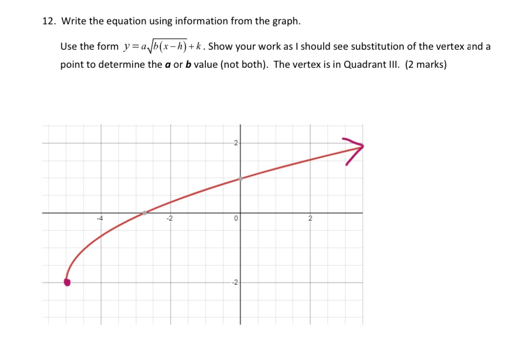 12. Write the equation using information from the