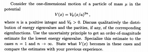 One- dimensional motions; Consider a particle of