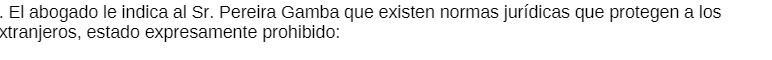 El abogado le indica al Sr. Pereira Gamba que