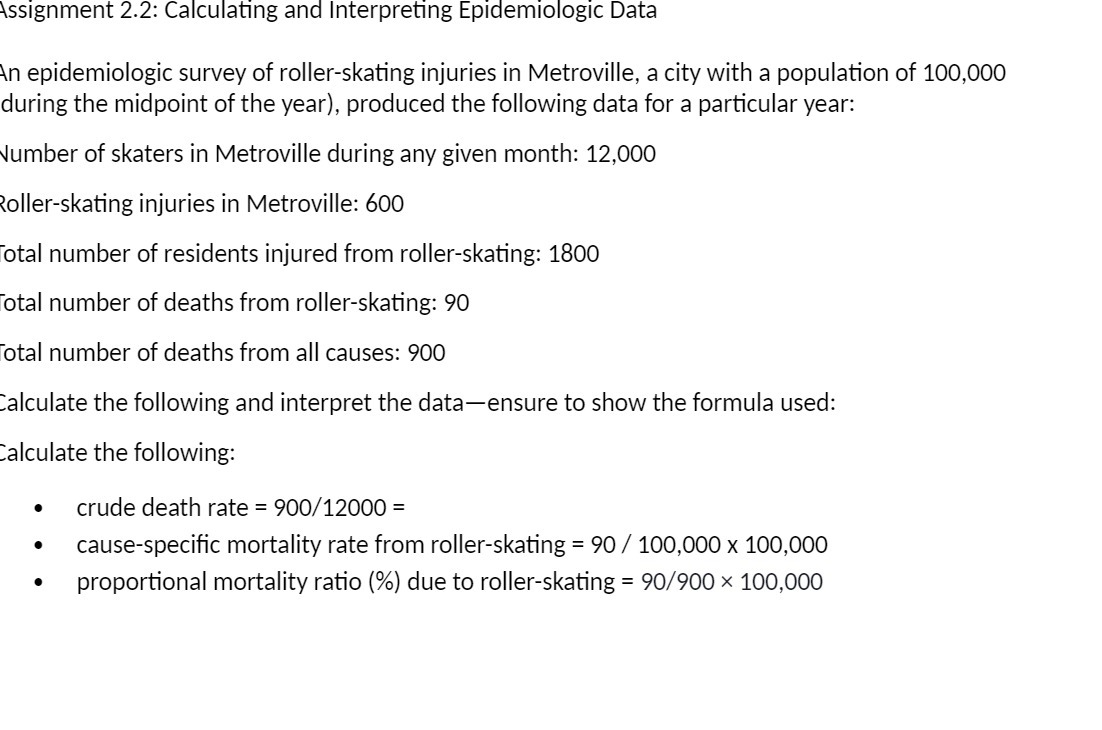 Assignment 2.2: Calculating and Interpreting