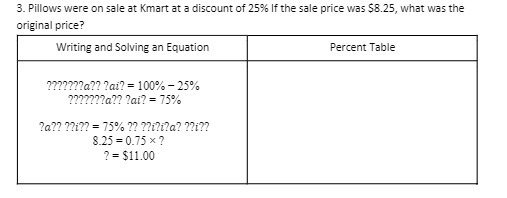 3. Pillows were on sale at Kmart at a discount of