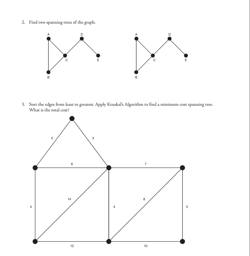 Can figure out this spanning tree worksheet