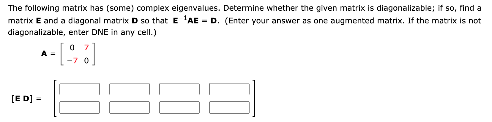 Solve problem, thank you. The following matrix