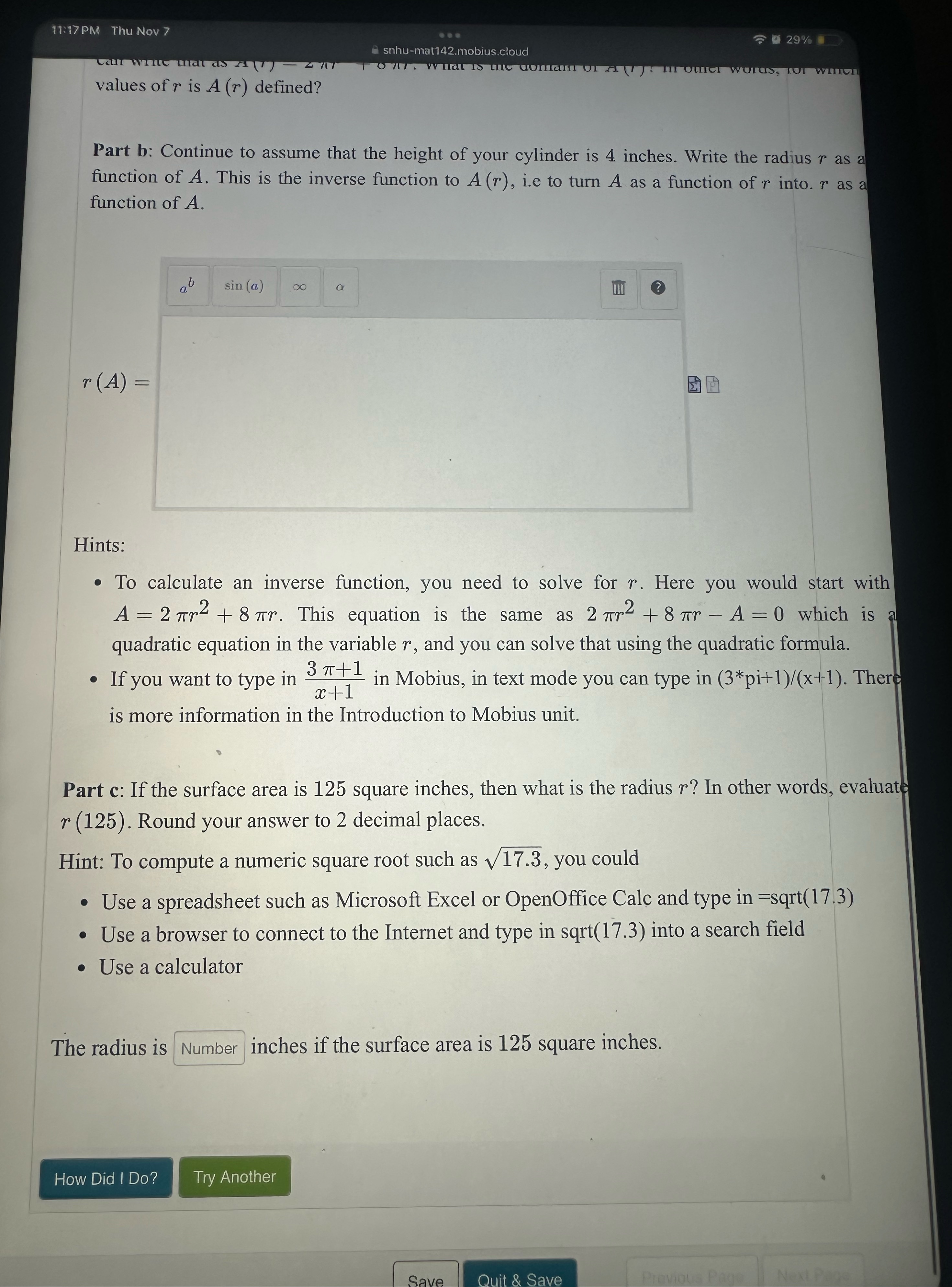 T1Y7PM Thu Nov 7 snhu-mat142.mobius.cloud . uars