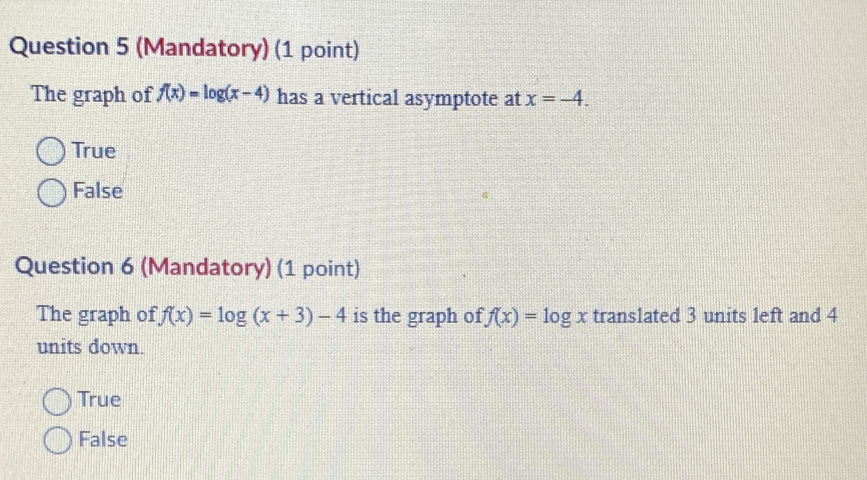 Just answer no explain please Question 5