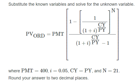 Substitute the known variables and solve for the