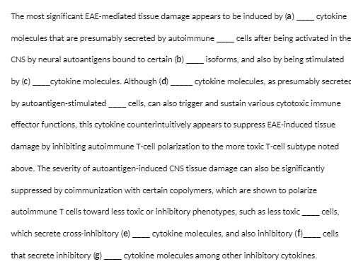 The most significant EAE-mediated tissue damage