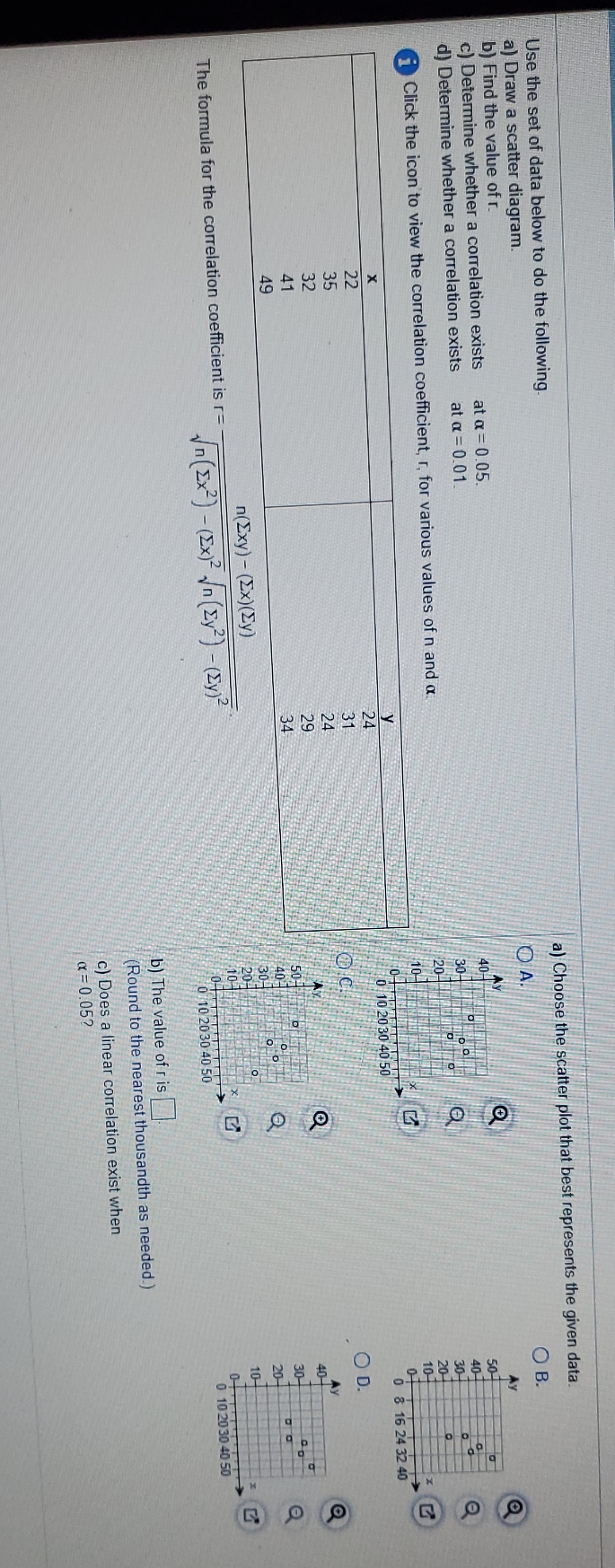 math problem. Use the set of data below to do the